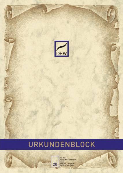 DFW Urkundenblock A4 chamois 880110 Marmor o.Druck