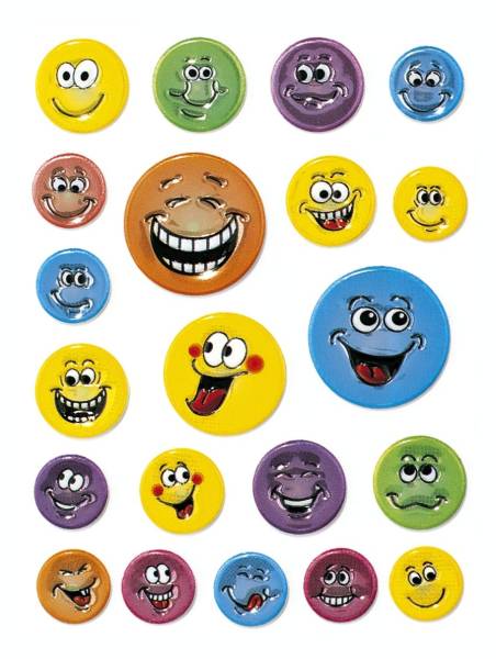 HERMA Schmucketikett Smilie geprägt 21 Stück 6153 Magicsticker