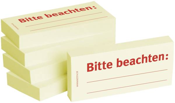 Bedruckte Haftnotizen Text: Bitte beachten
