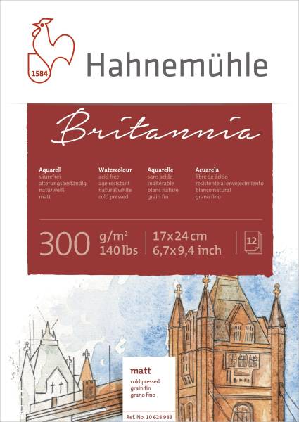 HAHNEMÜHLE Aquarellblock 17x24cm 300g 12BL 10628983