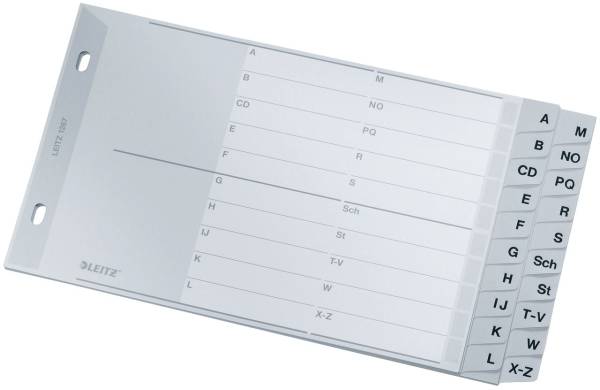 1267 Register A Z, PP, A5 quer, 2 Abläufe, 20 Blatt, grau