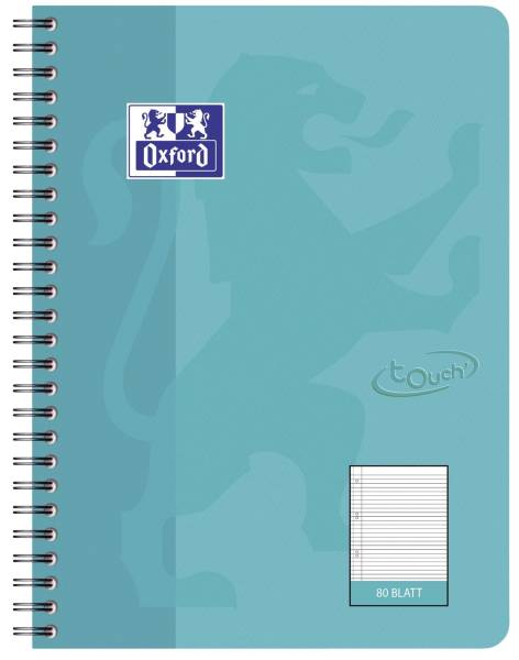 Collegeblock Touch B5, 80 Blatt, 90 g qm, liniert, aqua