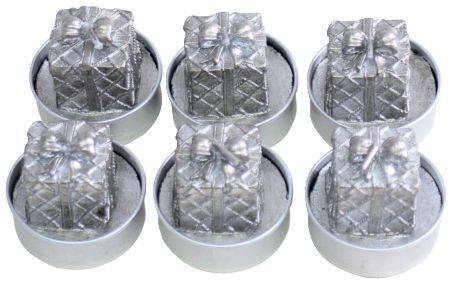Weihn.Teelicht 6ST Paket silber 19015-3010-10