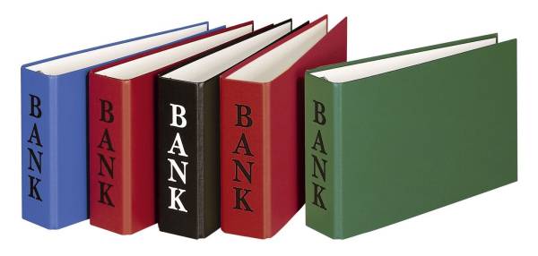Bankordner BANK A6, 2 D Ring Mechanik 30 mm, farbig sortiert