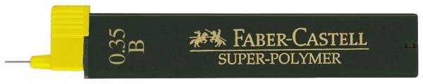 Feinmine SUPER POLYMER, 0,35 mm, B, tiefschwarz, 12 Minen