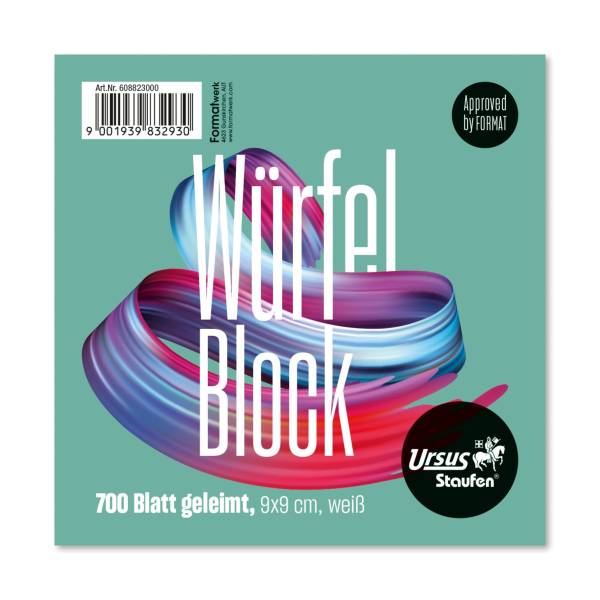 Würfelblock geleimt weiß 700 Blatt 70g qm