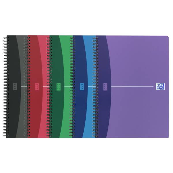 Office Spiralbuch A4, 7 mm liniert, 90 Blatt, sortiert
