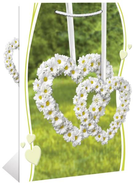 Geschenktragetasche Blumenherz 6-0639 48x34,5x13cm