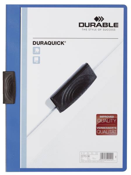 Klemm Mappe DURAQUICK Weich Hartfolie, 20 Blatt, transparent blau®
