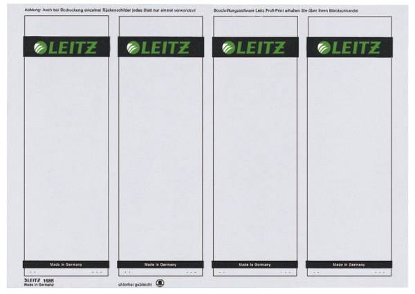 1685 PC beschriftbare Rückenschilder Papier, kurz breit,100 Stück, grau