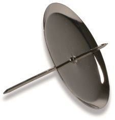 Adventskerzenhalter 6 cm Schale mit Dorn, 4 Stück, silber