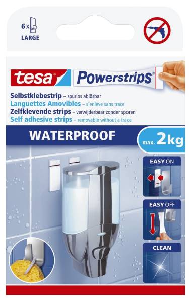 Powerstrips Waterproof ablösbar, Tragfähigkeit 2 kg, weiß®