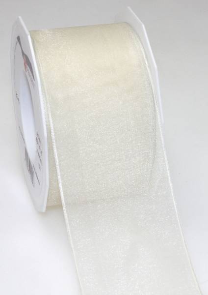 Organzaband DK 60 mm x 25 m, creme