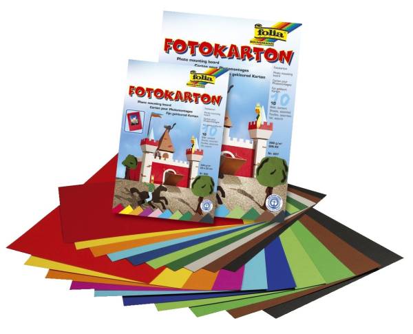 Fotokarton A4, 10 Farben sortiert