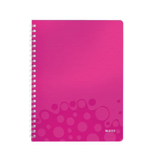 LEITZ Collegeblock A4 80Bl Wow pink metallic 4638-00-23 kariert