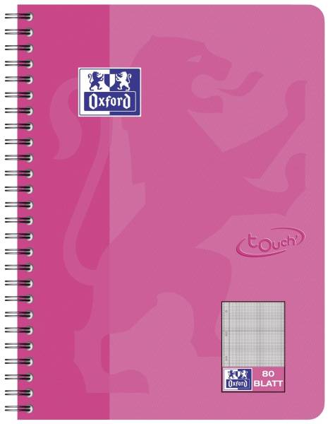 Collegeblock Touch B5, 80 Blatt, 90 g qm, kariert, rosa