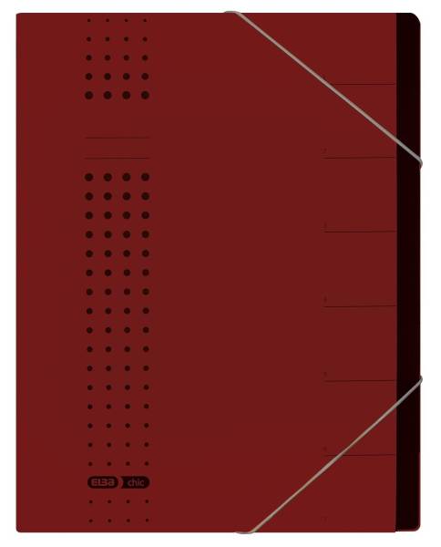 Ordnungsmappe chic 7 Fächer, A4, Karton (RC), 450 g qm, bordeaux