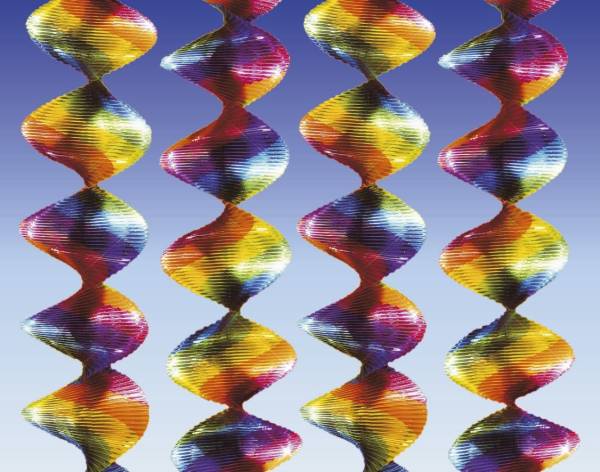 Girlande Rotorspirale Regenbogen Ø 5 cm x 60 cm, 4er Pack