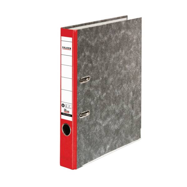 FALKEN Ordner Wolkenmarmor A4 5cm sw/rot 80023302 Recycling