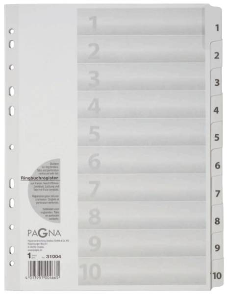 Zahlenregister 1 10, Karton, A4, 10 Blatt, weiß