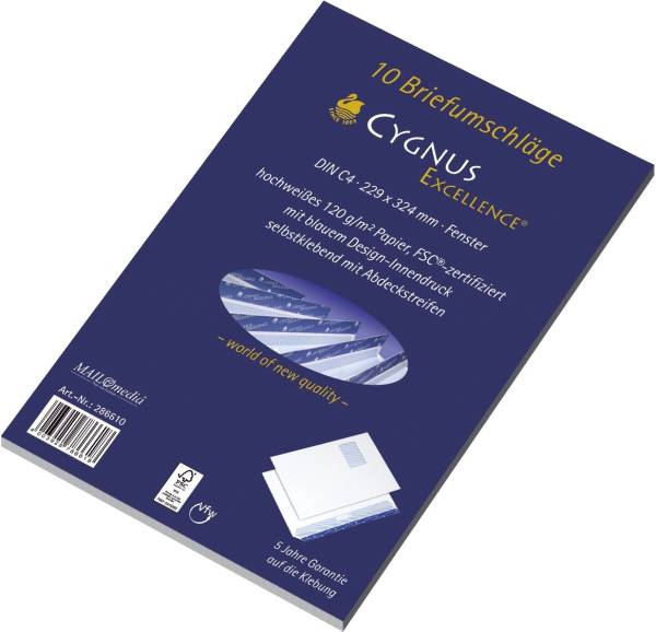 CYGNUS EXCELLENCE Briefhülle C4 m.Fe HK 100g weiß 30002435 10ST