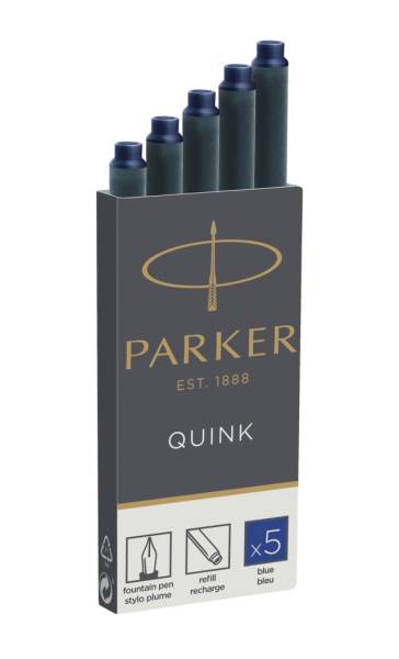 Tinte für Füllhalter Quink Tintenpatrone, blau, 5 Patronen