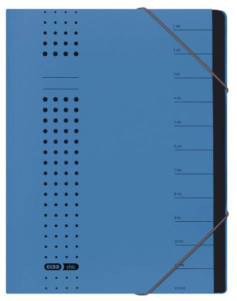 ELBA Ordnungsmappe Chic A4 12 Fächer blau 400001035 42496BL