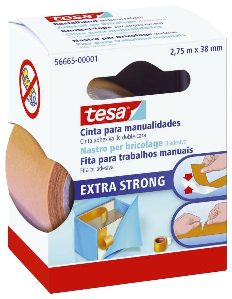 Bastelband, Träger: PVC Acrylatklebmasse, beidseitig klebend, 2,75 m