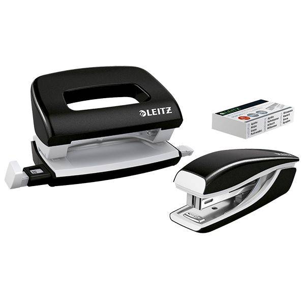 5561 Set Mini Locher Heftgerät NeXXt WOW schwarz metallic