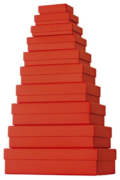 Geschenkkarton 10 tlg , flach, rot