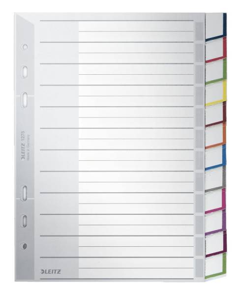 LEITZ Register Plastik A5 blanco 12tlg. grau 1275