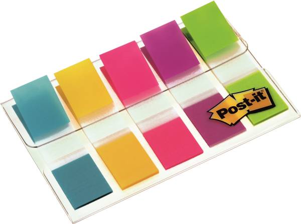 Index Mini, Etui mit 5 x 20 Streifen 11,9 x 43,2 mm, türkis, gelb, pink, lila, lemon