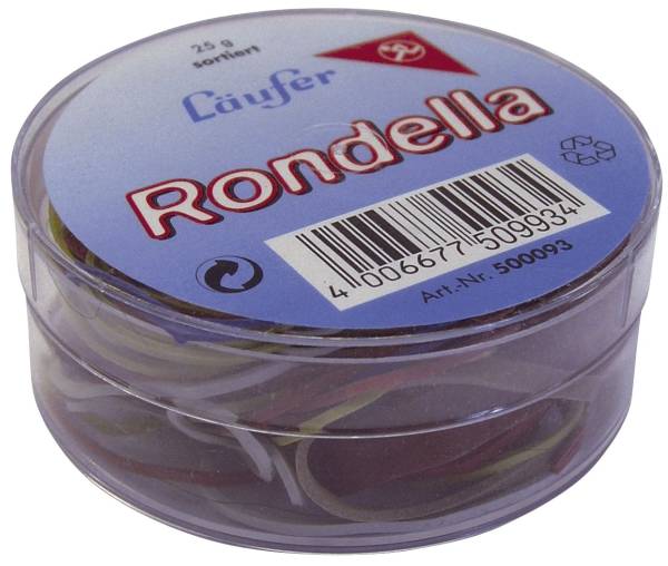 RONDELLA Gummiringe in der Dose Ø65mm, 25g, rot