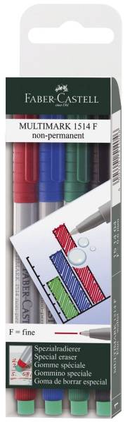 CD Marker MULTIMARK, wasserlöslich, Strichstärke: ca 0,6 mm, 4 Farben, Etui