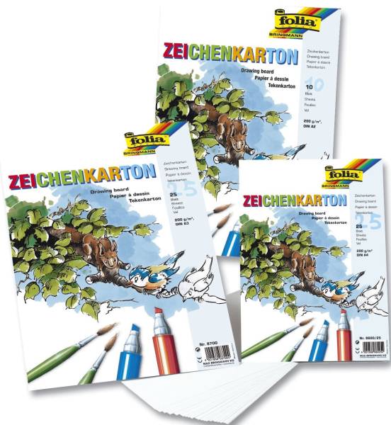Zeichenkarton 200 g qm, DIN A3, 25 Blatt