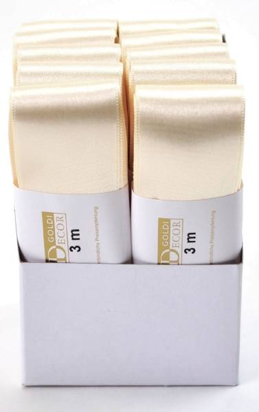 Doppelsatinband 40 mm x 3 m, creme