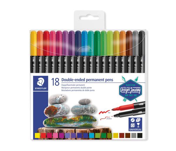 STAEDTLER Faserschreiber DUO 18ST sortiert 3187TB18 permanent