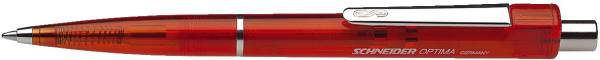 Druckkugelschreiber Optima M, rot (dokumentenecht), rot transparent