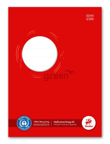 STAUFEN GREEN Heftschoner A5 150g rot Recyclingpapier 794004515