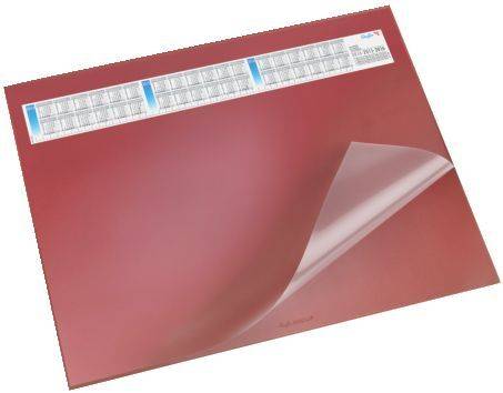 Schreibunterlage DURELLA DS mit Vollsichtauflage, Kalender, 65 x 52 cm, rot