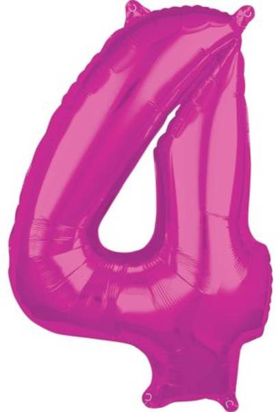 Folienballon Zahl 4 rosa 661901 66x45cm