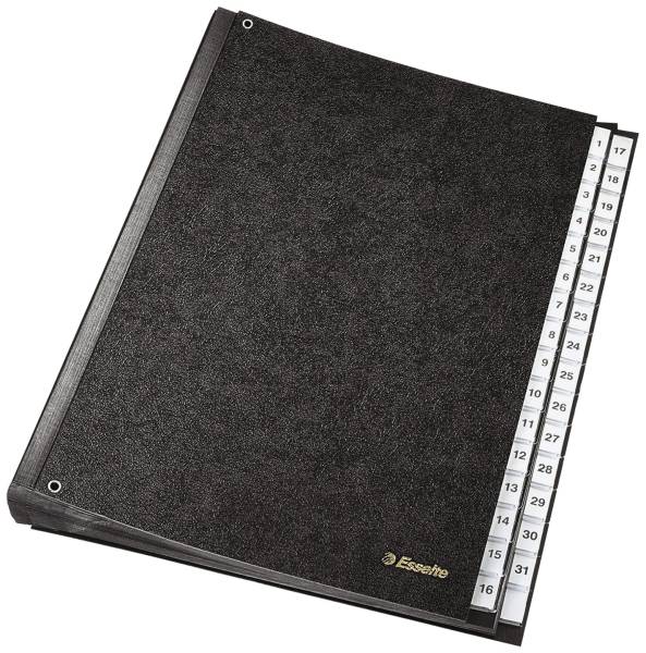 Pultordner 1 31, 31 Fächer, Hartpappe, schwarz