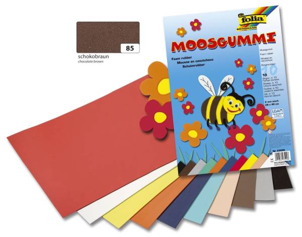 FOLIA Moosgummi 2mm schokobraun 23585 29x40cm