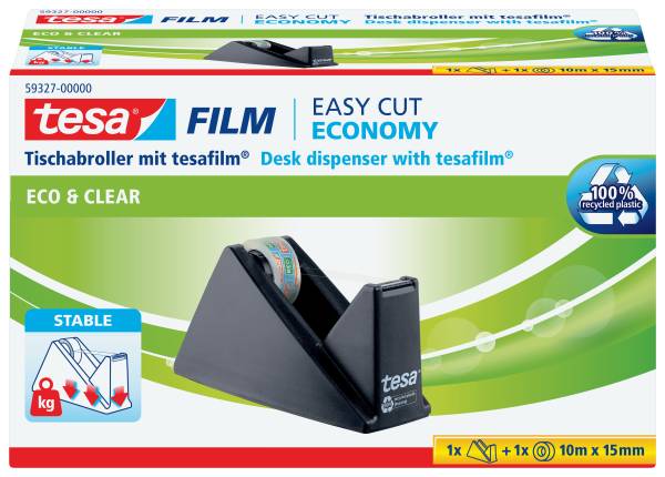 Tischabroller ecoLogo, gefüllt inklusive 1 Rolle Eco & Clear, schwarz®