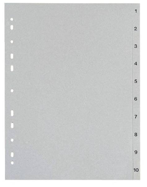 Zahlenregister 0 10, PP, A4, 11 Blatt, grau