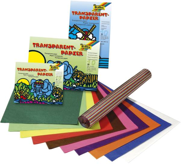 FOLIA Transparentpapierheft 10Farben 800 14x24cm 10BL 42g
