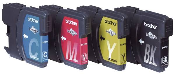 BROTHER Inkjetpatrone 4ST sw,c,m,y LC1100VALBPDR