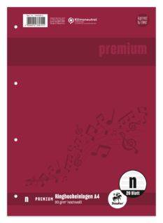 STAUFEN PREMIUM Ringbucheinlage Notenlineatur A4 20BL 734033015 4-Loch