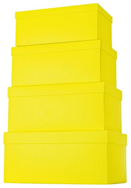 Geschenkkarton 4 tlg , hoch, gelb