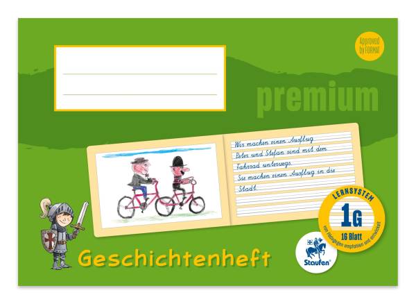 STAUFEN PREMIUM Geschichtenheft A5 quer 16BL Lin.1G 734500730